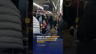 Pasajeros quedan atrapados dentro de un bus por graves inundaciones en Estambul | Oro Noticias