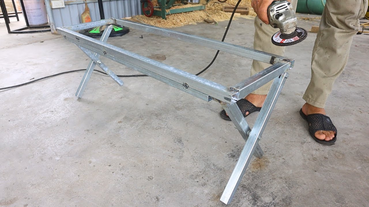 Great idea for a smart craftsman's folding bench / Diy smart metal