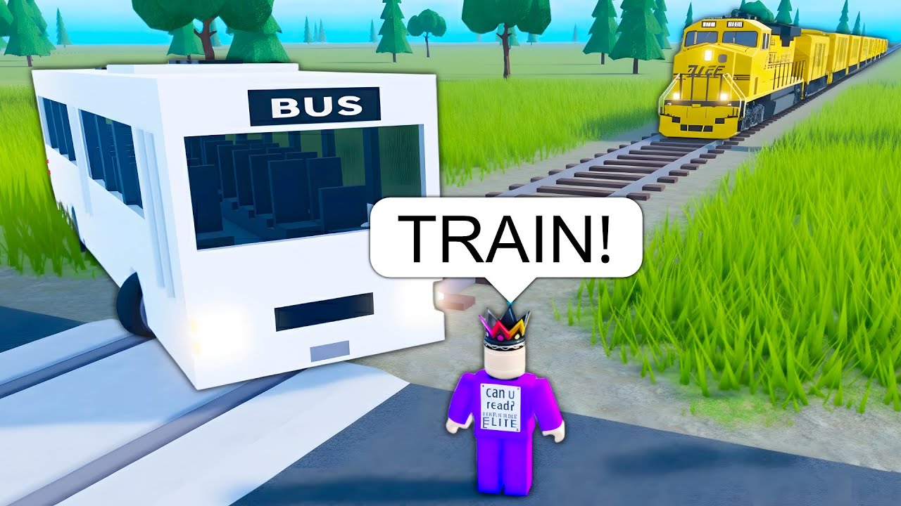 Roblox Bus on Train Tracks BUT STUCK and TRAIN is Coming