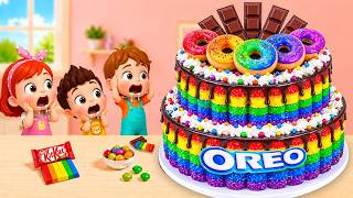 Amazing Miniature Rainbow Oreo Donut Cake ASMR 🌈🍩 Satisfying Tiny Cake Decorating & Tiny Baking