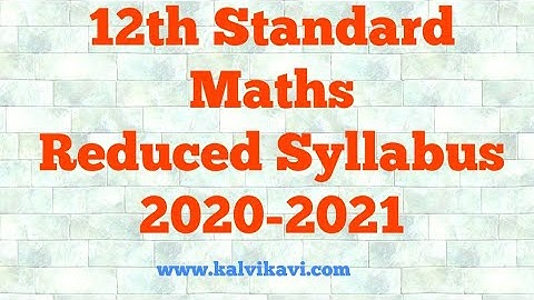 12th Std Reduced syllabus PDF Download 2021