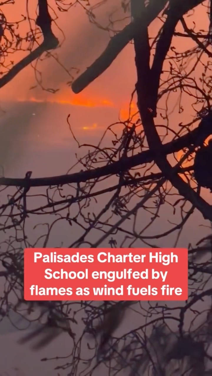Palisades Charter High School engulfed by flames #shorts