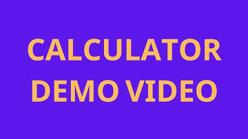 Calculator demo video