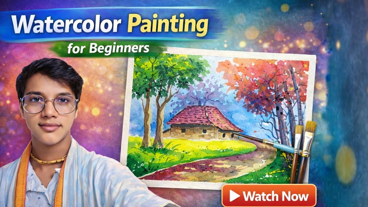 A Simple Watercolor Landscape Painting Tutorial for Beginners - YouTube