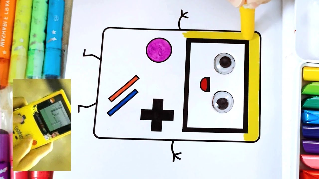 Coloreando dibujos: easy Gameboy #art #drawing #cute #coloring - YouTube