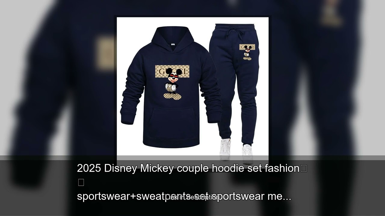 2025 Disney Mickey couple hoodie set fashion sportswear+sweatpants set sportswear men's pullove