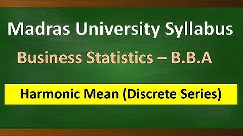 Harmonic Mean Discrete Series