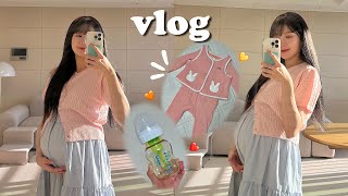 ENG) VLOG finally 50kg🔥buying baby items! 28 weeks pregnant with cramps😱😱