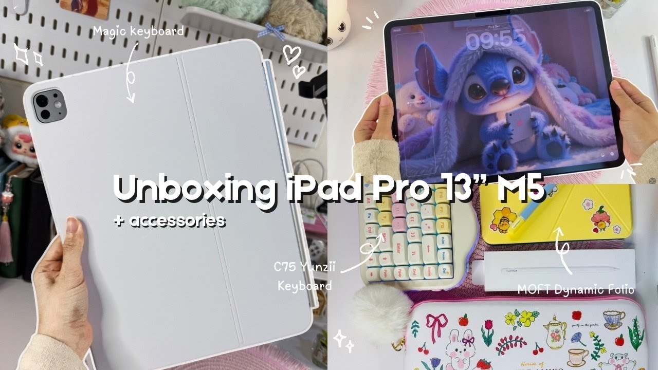 New iPad Pro M5 2025 Space Black ✨Unboxing + Accessories + MOFT +Yunzii C75 & Customization