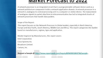 Market Overview of Global Network Processor Industry 2017