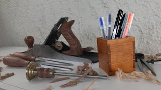 Hand Tools Only: Dovetail Pencil Holder by dk builds 56,689 views 3 years ago 12 minutes, 59 seconds