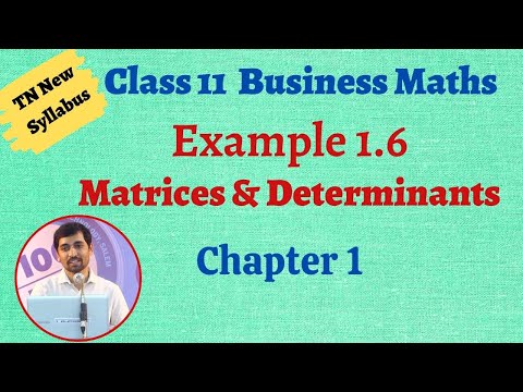 TN New Syllabus Class 11 | Example 1.6 | Business Maths | MATRICES AND DETERMINANTS