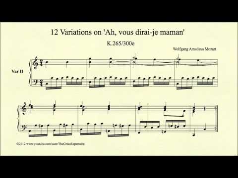 Mozart, 12 Variations on Ah, vous dirai je maman, K 265 300e Var II