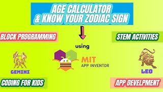 Age calculating app using MIT app inventor | Know your Zodiac Sign | Age calculator tutorial screenshot 2