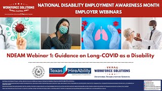 NDEAM 2021 Webinar 1: Guidance on Long-COVID as a Disability