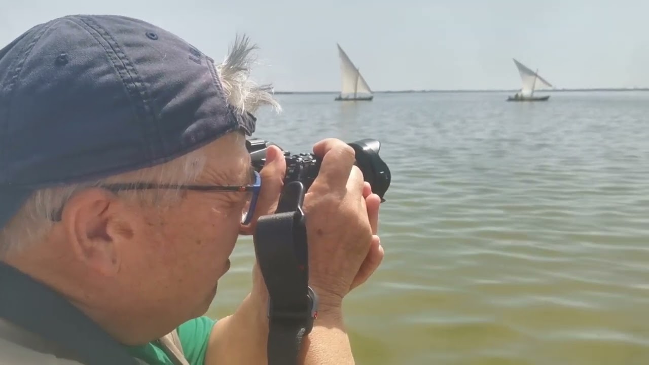 Lonely photographer in action in albufera lake