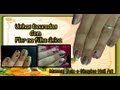 Unhas Dourada com Flor na Filha Única Manual Bela e Simples