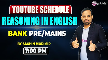Reasoning by Sachin Modi Sir || YouTube Schedule || Reasoning in English and Hindi