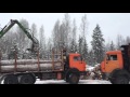 Погрузка леса на КАМАЗ манипуляторами Essel EC80S-96 и Loglift F96ST