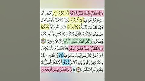 تيسير حفظ سورة البقرة بالتكرار الوجه السادس و الثلاثون الآيات(231-232)تكرار كل ايه 3مرات مع الربط بي