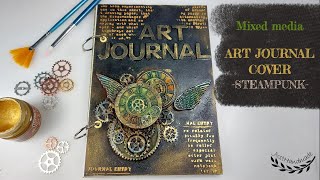 JustHandmade - Mixed media art journal cover -  tutorial / Steampunk themed / DIY project