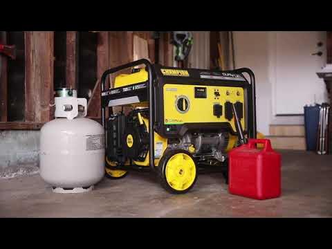 Champion 6500-Watt Dual Fuel Portable Generator (Model 201077) - YouTube