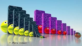 Smash Multiple Pacmans? Jelly or Robot Pacman will win Domino Effect Simulation + MORE VIDEOS