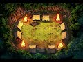 DnD compatible animated map _ Forest Campfire Scene _ hex grid _ ambience for VTT