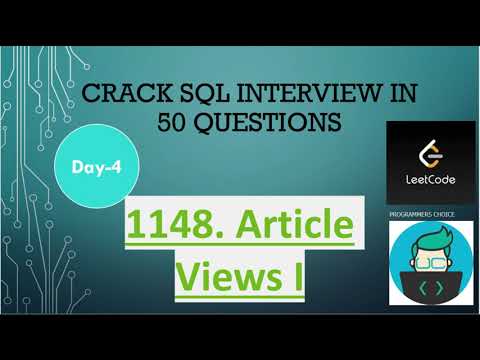 #1148  Article Views 1 #leetcode | Crack SQL Interview in 50 Qs | Programmers Choice #sqlinterview