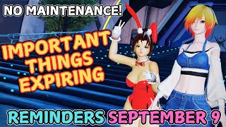 [PSO2 NGS] Important Things Leaving - Reminders Checklist For 9-9-2025