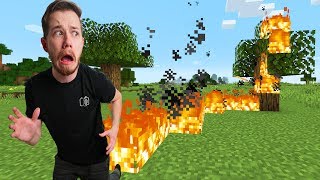 Minecraft Survival Except Everything You Touch Catches ON FIRE!