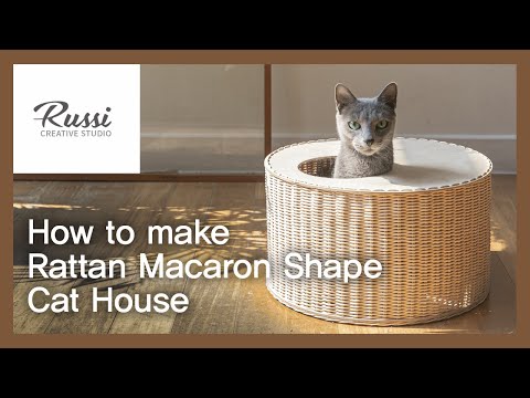 [라탄공예] 취미수업 온라인클래스37: 라탄 고양이, 마카롱 캣, 숨숨집,/Rattan Craft : Make rattan cat house with Birch Plywood