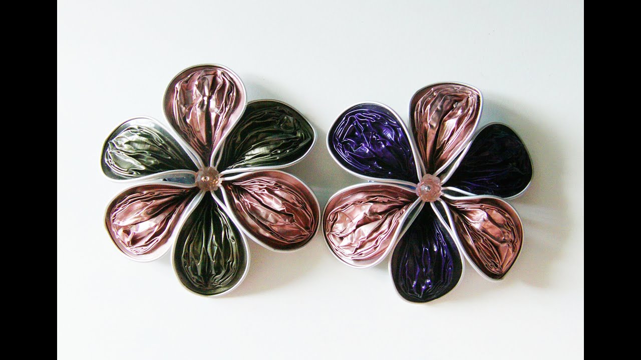 DIY: Flor reciclada de pétalos rugosos con cápsulas Nespresso para broche o colgante