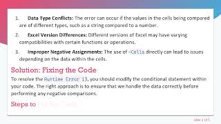 Resolving Runtime Error 13 in VBA Excel