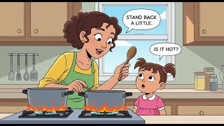 Helping Mom at Home – Kids English Conversation  Cleaning Room & Kitchen