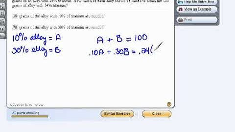 Mixture Problem  Chapter 3
