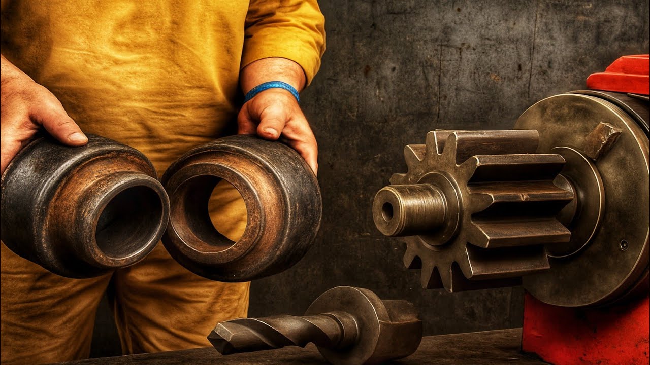 Bulldozer Gear & Crane Roller Repair | Incredible Thread Technique