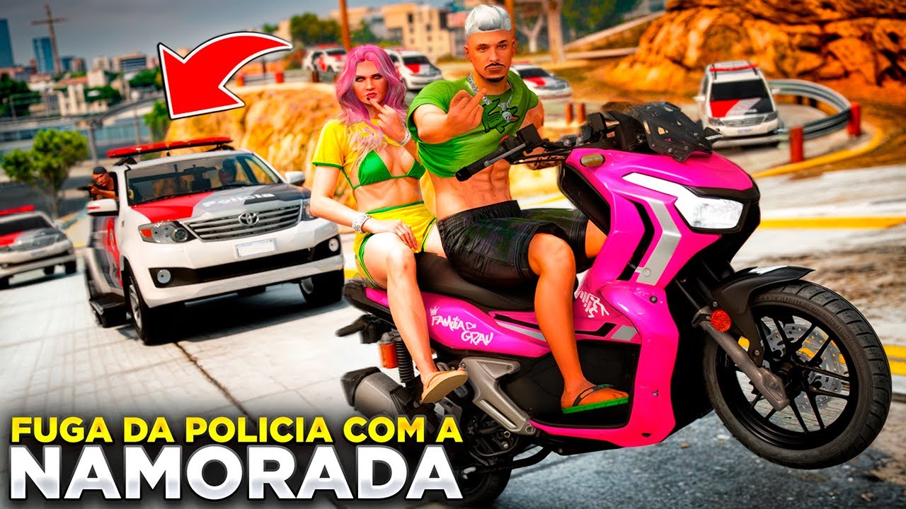 DEI FUGA NA POLÍCIA COM MINHA NAMORADA NA GARUPA! ME FERREI? 😰🔥 (GTA 5)