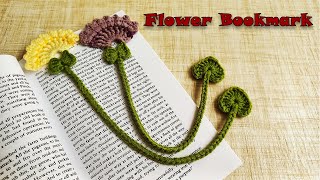 crochet bookmark flower | flower bookmark crochet tutorial