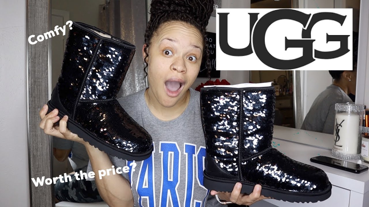 UGGS ON SALE! FIRST TIME BUYING UGGS! CLASSIC SHORT SEQUIN BOOTS! - YouTube