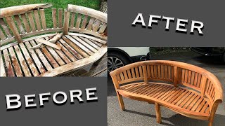 TEAK BENCH FURNITURE RESTORATION - HOW TO RESTORE A TEAK BANANA BENCH