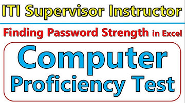 how to finding the password strength in excel, computer proficiency test for gsssb iti supervisor in