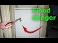 Old washer drain hose clamp leak inspection and replacement