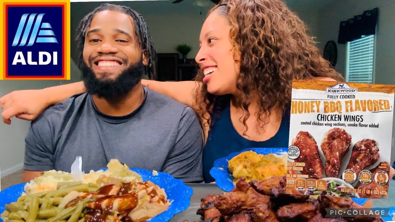 ALDI 6.75 Wings Taste Test Honey BBQ Wings #foodie #mukbang #eatingshow #asmr #eatwithme #aldi