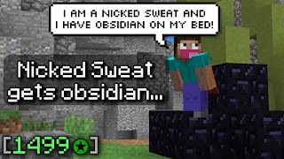 This NICKED sweat got obsidian.... (100 FKDR GRIND #16) | Hypixel Bedwars