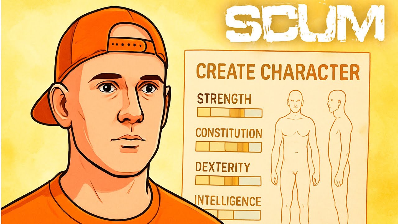 SCUM - Criação de personagem, habilidades e suas funções!!! Tutorial para iniciantes.