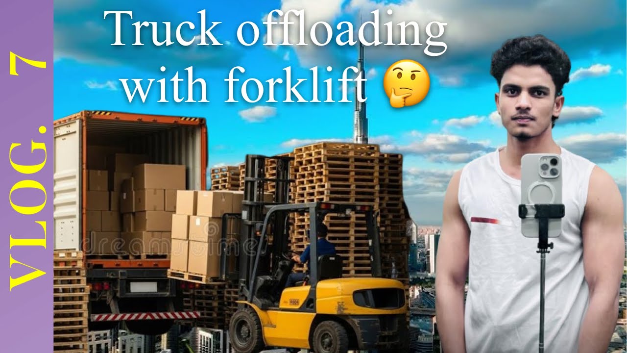 Truck offloading with forklift   🤔ट्रक ऑफ़लोडिंग फोर्कलिफ्ट सी 🤔? #forklift indonesia #forklift 
