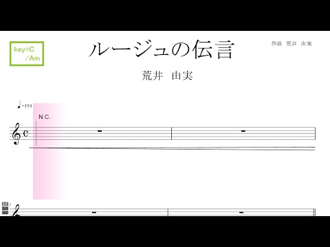 ルージュの伝言（荒井由実）映画『魔女の宅急便』より key=C/Am／ドレミで歌う楽譜【コード付き】