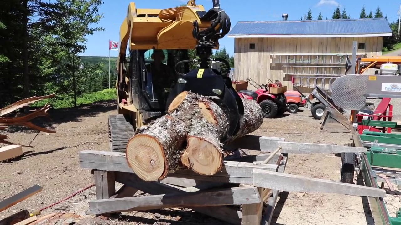 20180707 sawmilling grappling a big log YouTube