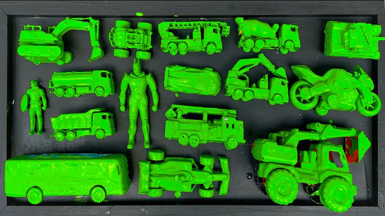 Membersihkan mobil monster, mobil balap, motor balap, truk molen, hero, exavator, tank baja